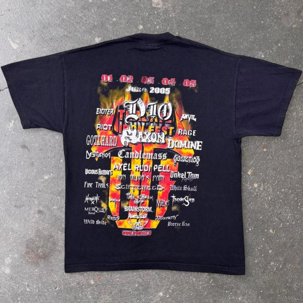 2005 Tradate Iron Fest Dio Saxon Heavy Metal Festival Tee | Medium