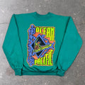 1990s Ocean Pacific Crewneck Sweatshirt Teal Neon Surf Graphic 1992 | M