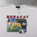 1990s Boracay Philippines Tropical Fish Souvenir Tee | Large