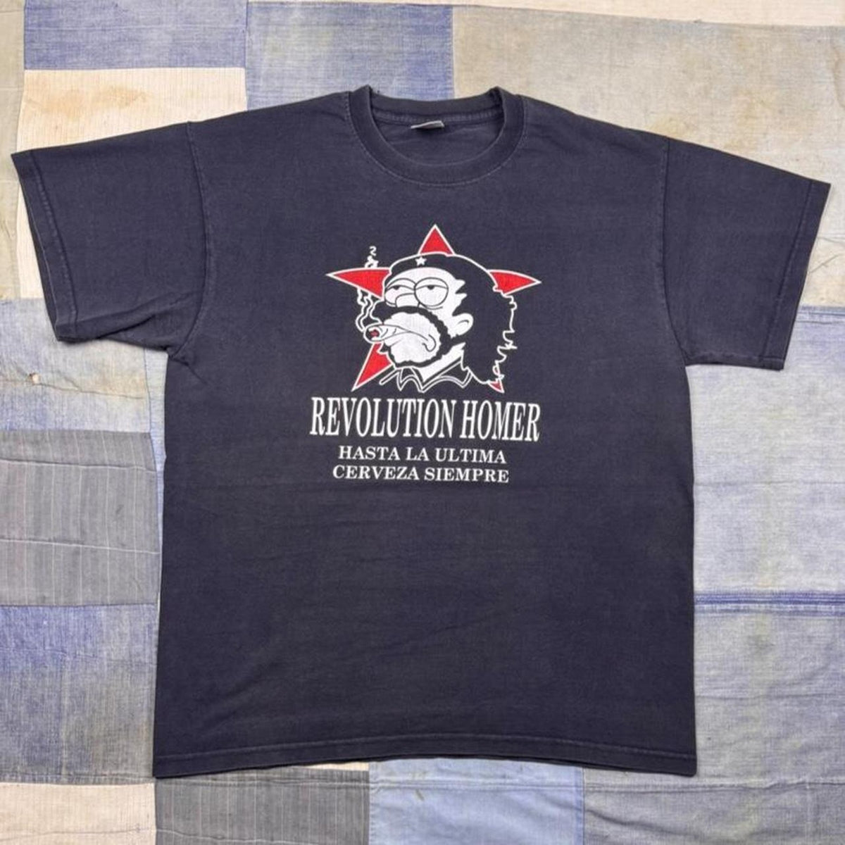 1990s Revolution Homer Che Guevara Parody Simpsons Tee | Large