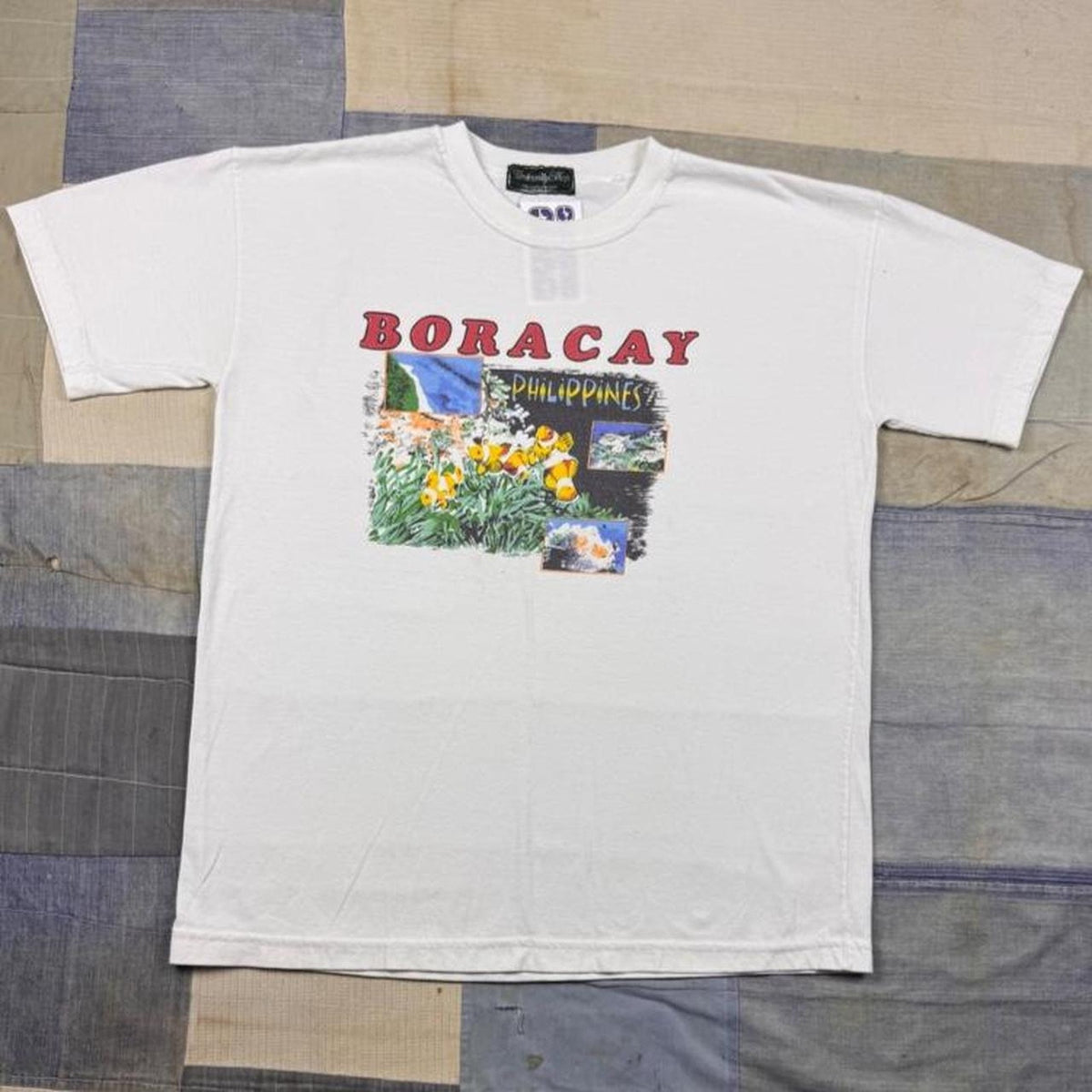 1990s Boracay Philippines Tropical Fish Souvenir Tee | Large