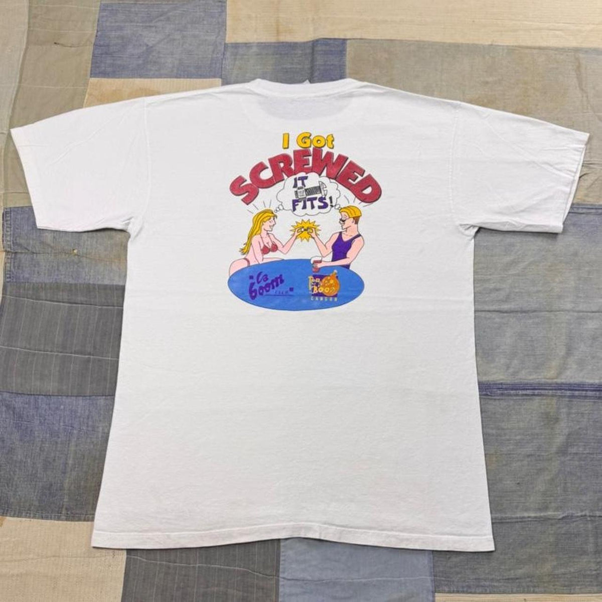 1990s Cancun I Got Screwed Adult Humor Graphic Tee | Large