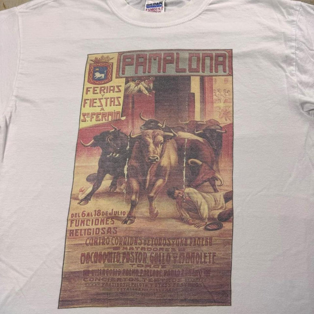 2000s Pamplona San Fermín Bull Run Graphic Tee | Medium