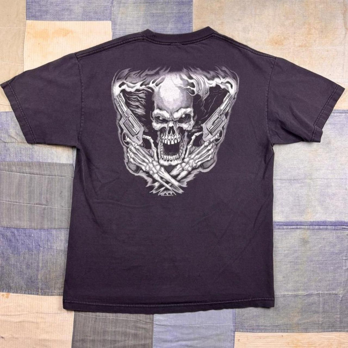 2000s Skull Revolver Double-Sided Graphic Tee | Large