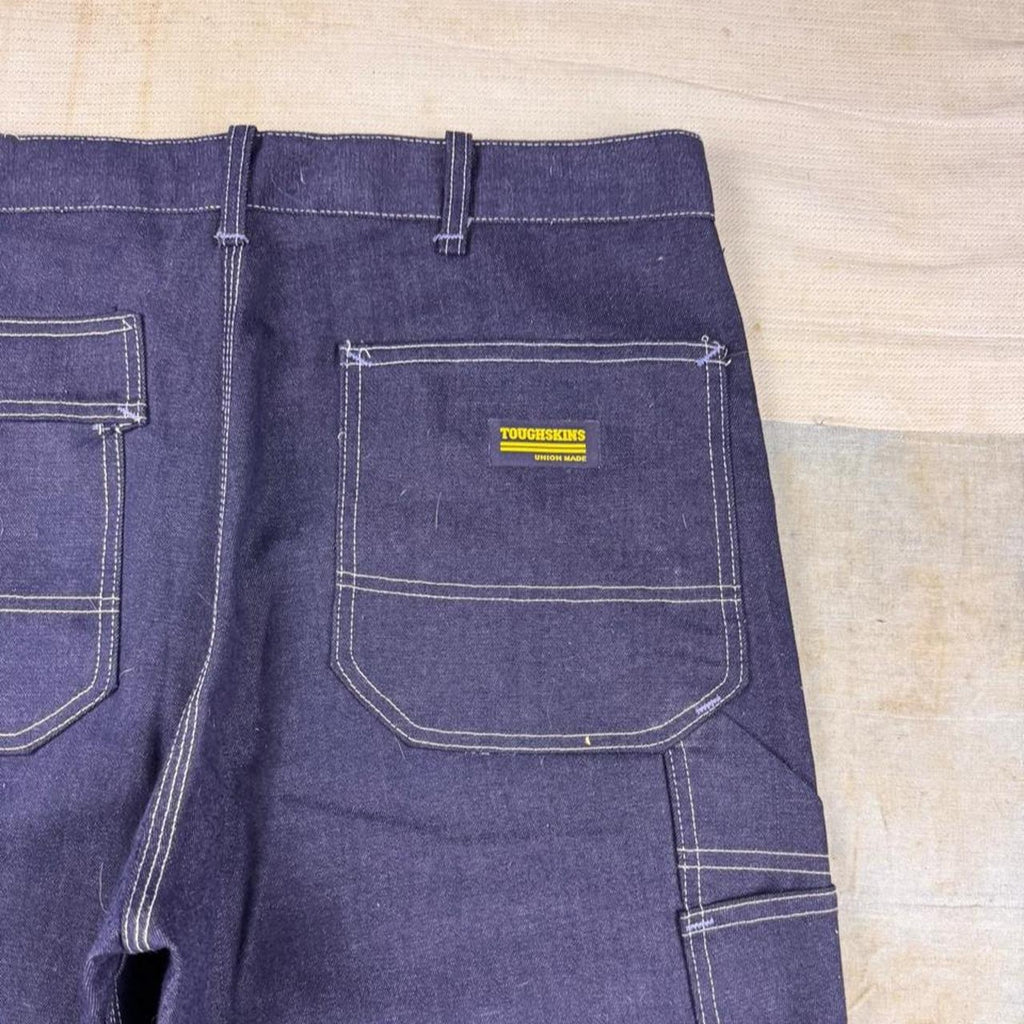 1970s Toughskins Union Made Dark Denim Carpenter Pants | 36 x 29