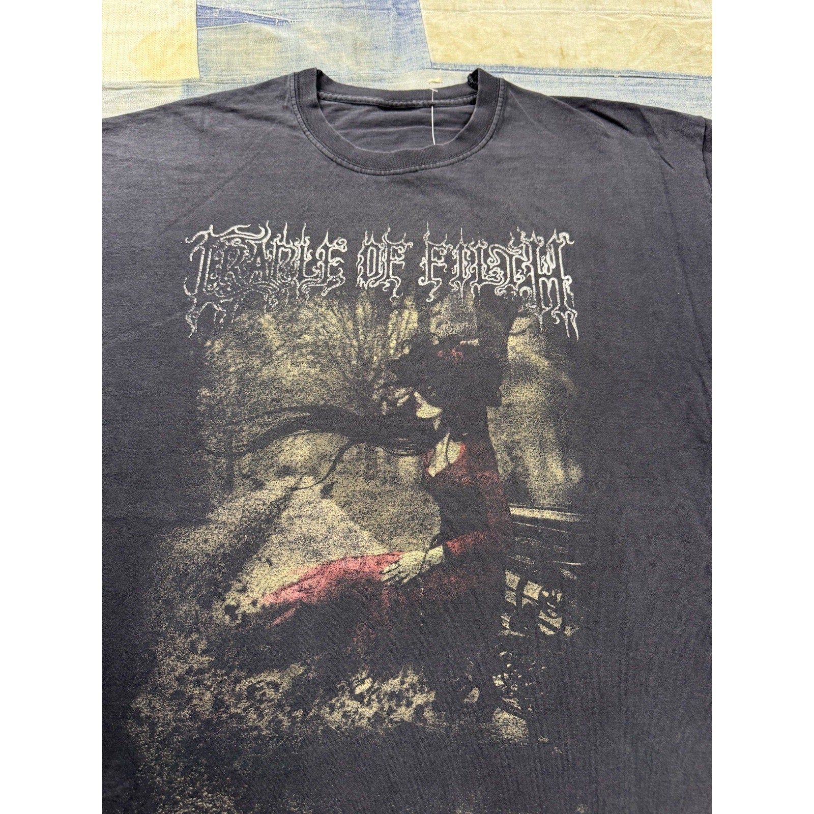 Vintage Cradle Of Filth Evermore Darkly Band T Shirt Black Gothic Metal XL