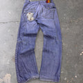 2000s Chaos Embroidered Baggy Denim Jeans | 31x33