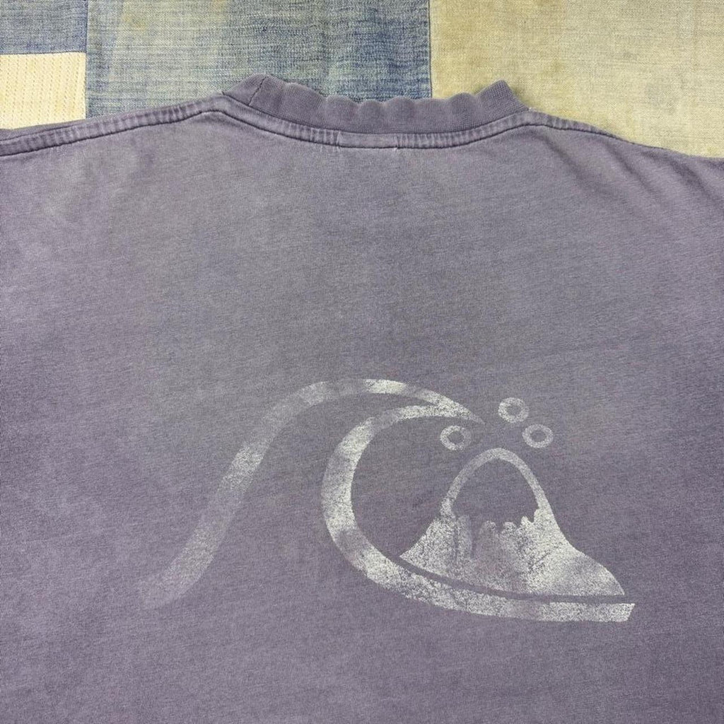 1990s Quiksilver Silver Edition Surf Logo Tee Purple | Small