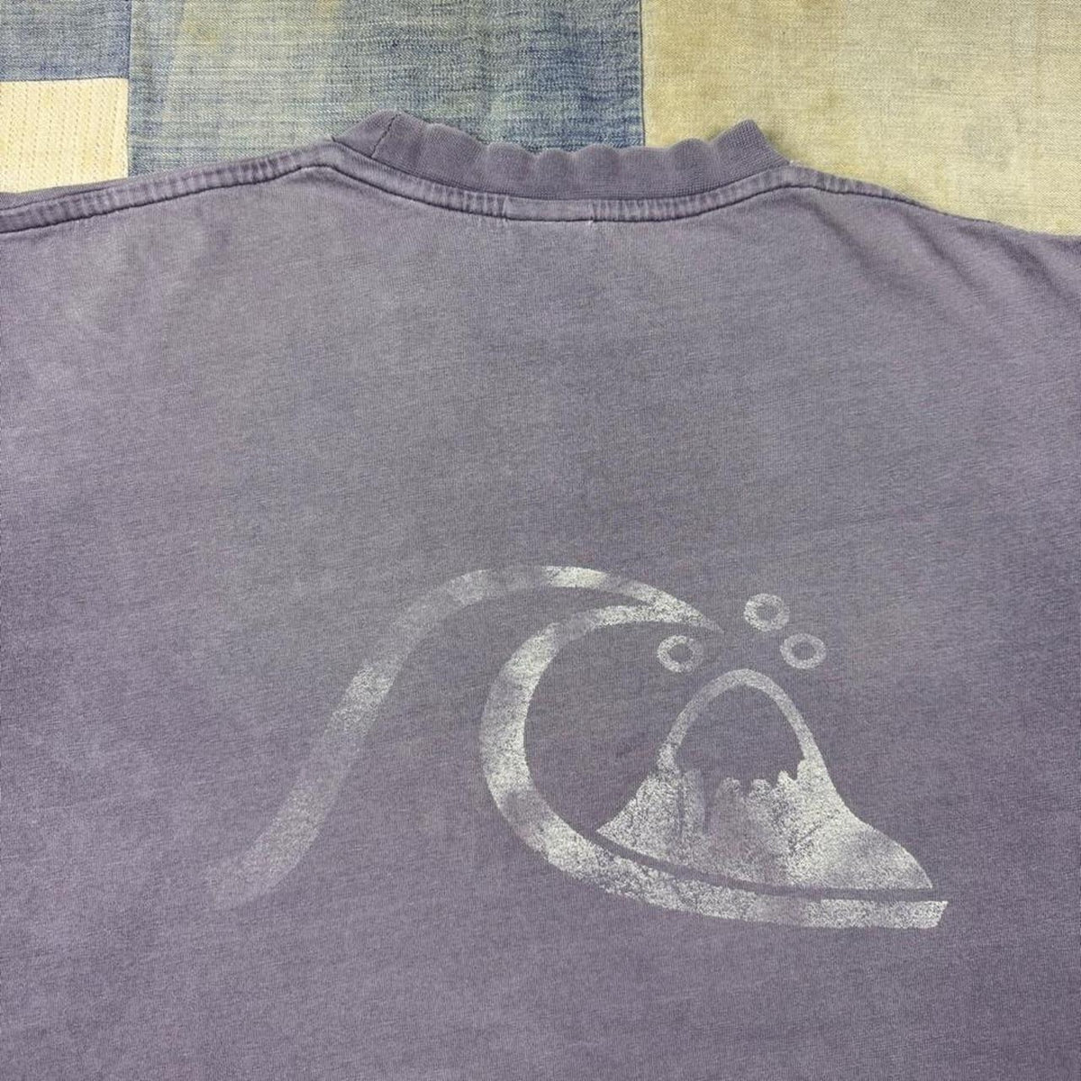 1990s Quiksilver Silver Edition Surf Logo Tee Purple | Small