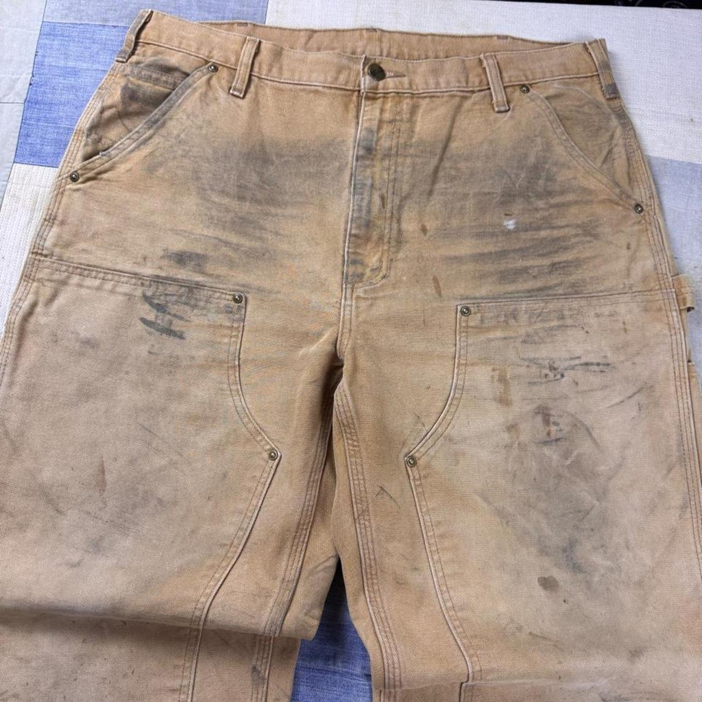2000s Carhartt Brown Duck Double Knee Carpenter Pants | 36x31