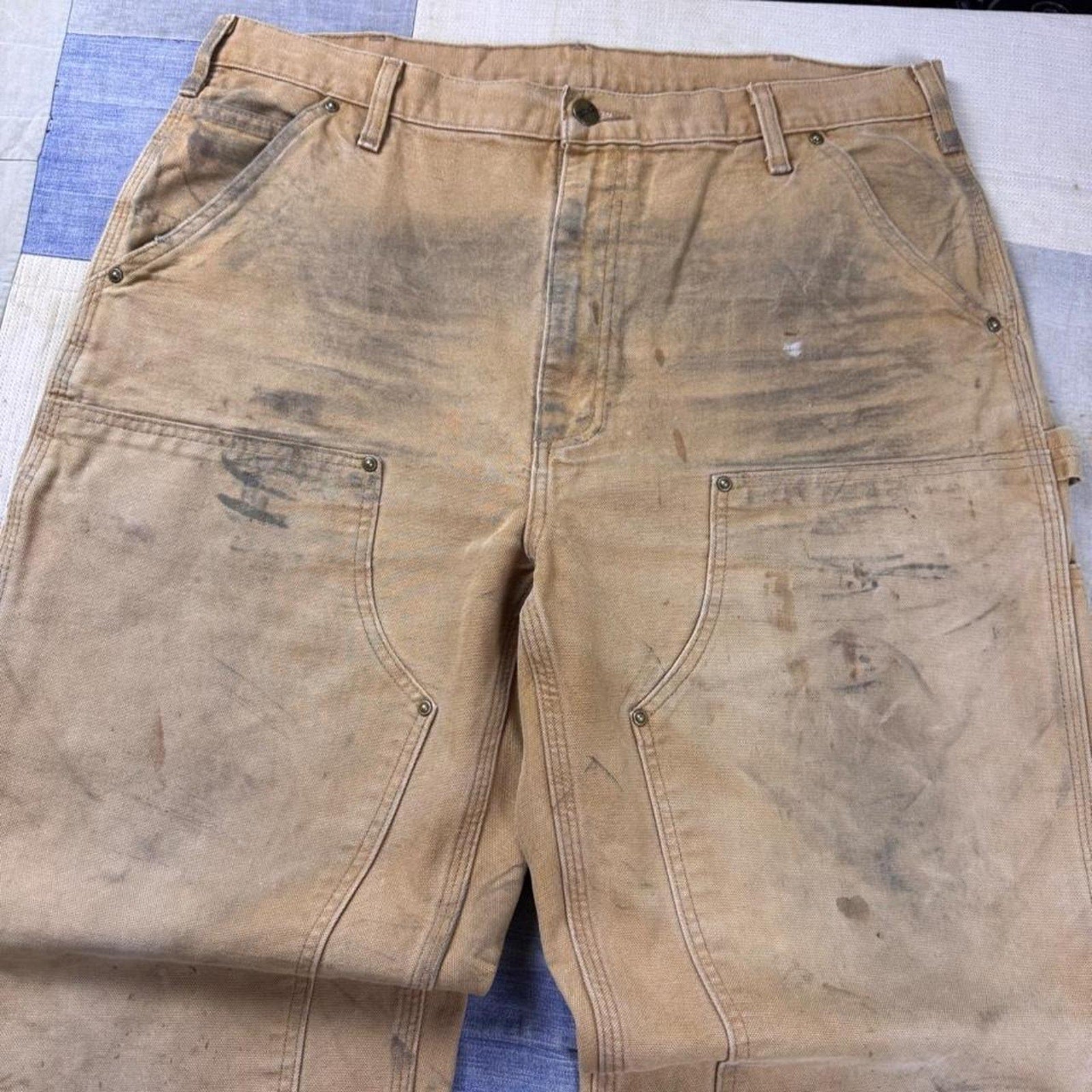 2000s Carhartt Brown Duck Double Knee Carpenter Pants | 36x31
