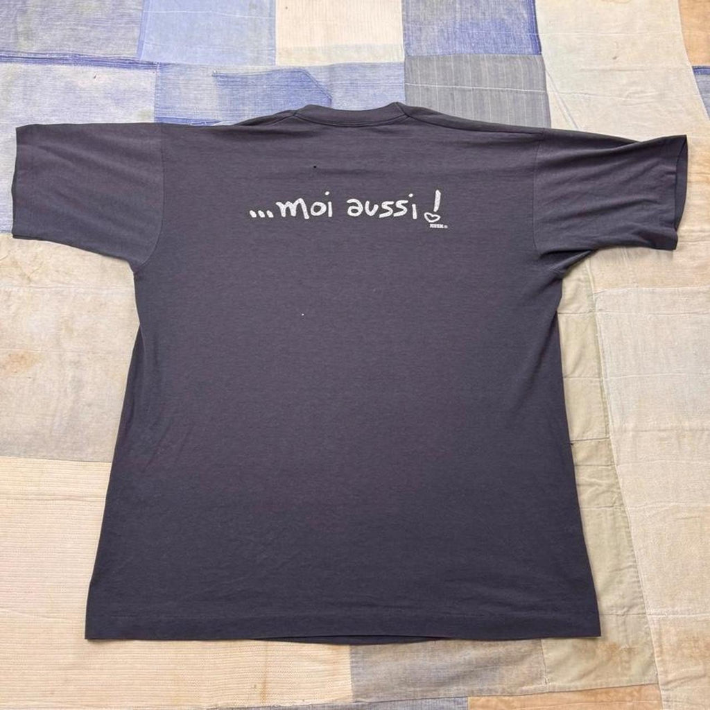 1990s French “Je T’aime… Moi Aussi!” Double-Sided Tee | XL