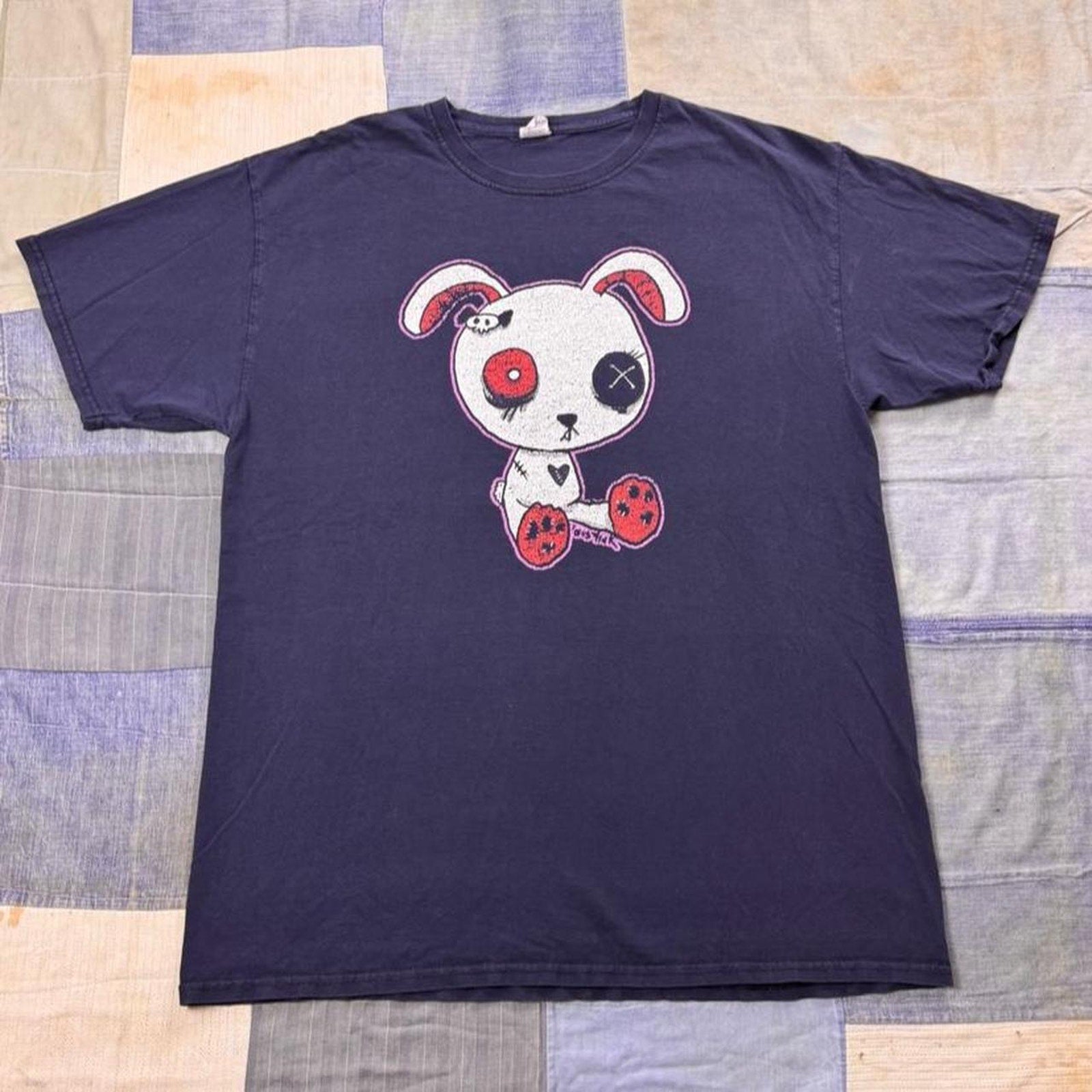 2000s Emo Voodoo Bunny Graphic Tee | Large