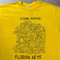 1970s Florida Keys Come Again T Shirt with black line drawing of a orgy Sz small