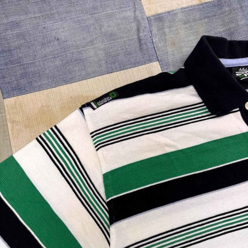 2000s South Pole Striped Polo Shirt | Medium