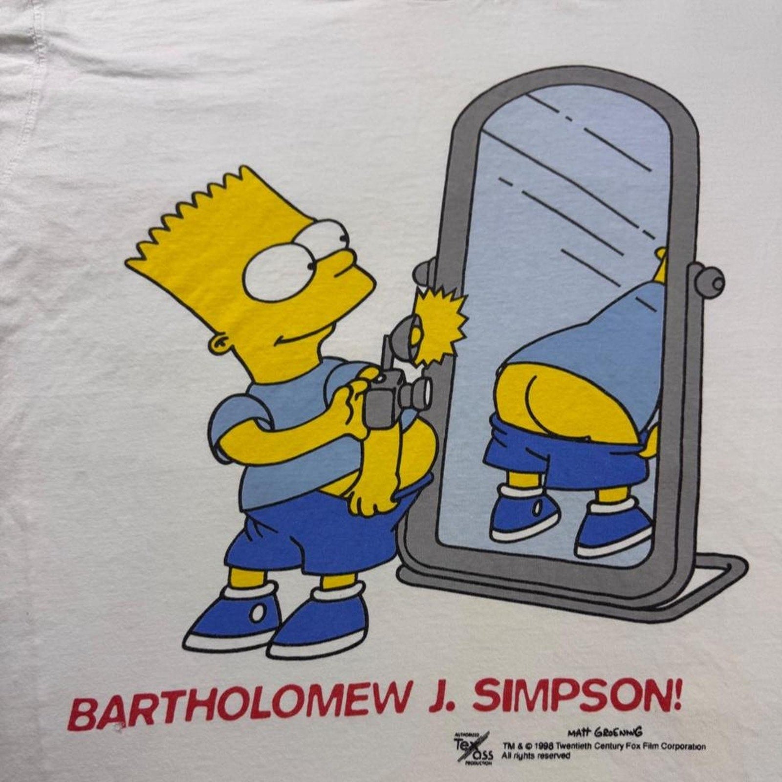 1990s The Simpsons Bart Mirror Graphic Tee | XL