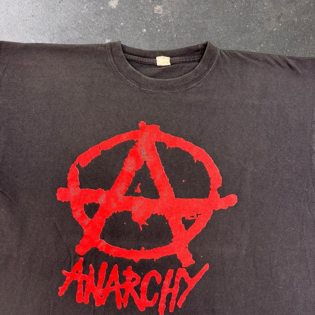 1990s Anarchy Symbol Punk Graphic Tee | XL