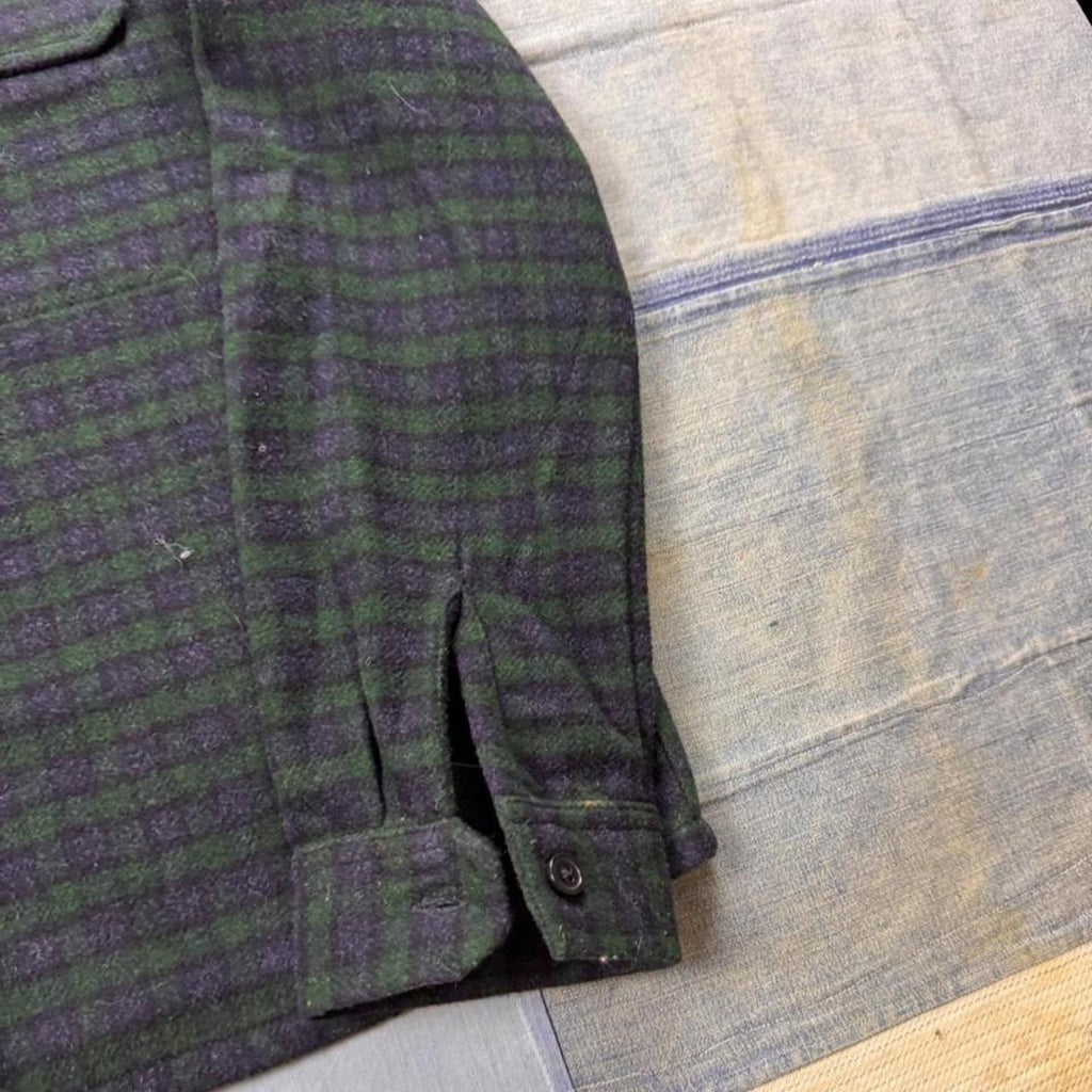 1990s Old Navy Clothing Co. Plaid Wool Blend Zip Womens Jacket | Large