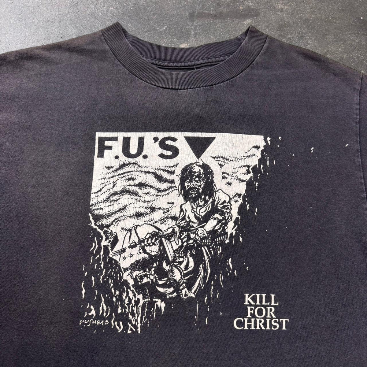 1990s F.U.'s Kill For Christ Pushead Punk Tee | XL