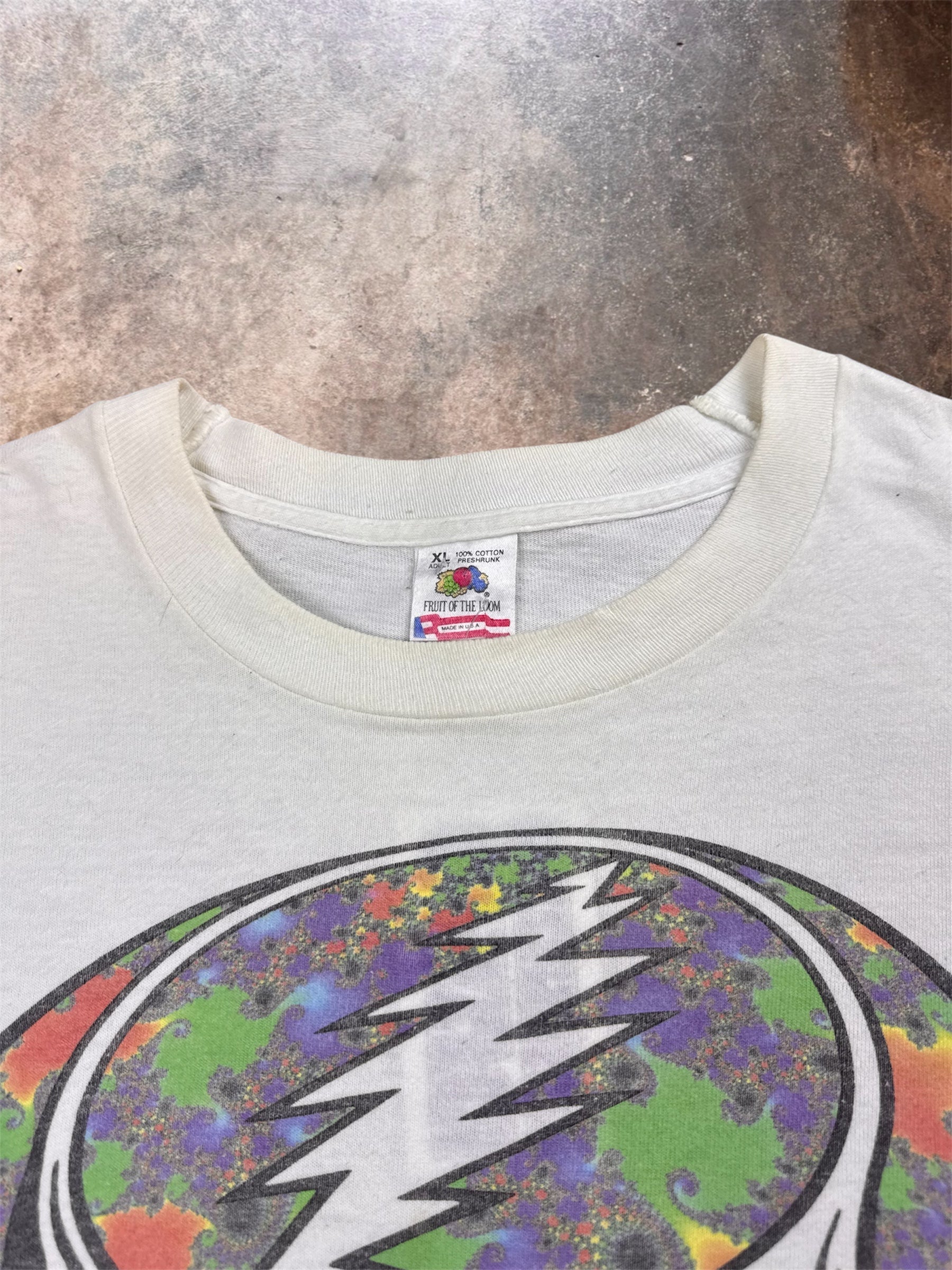 1990s Grateful Dead Fractal White T Shirt | XL