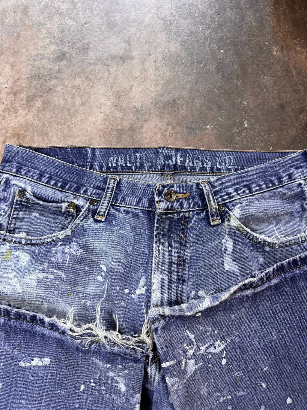 2010s Heavily Painted Nautica Painters Pants| 34x29.5