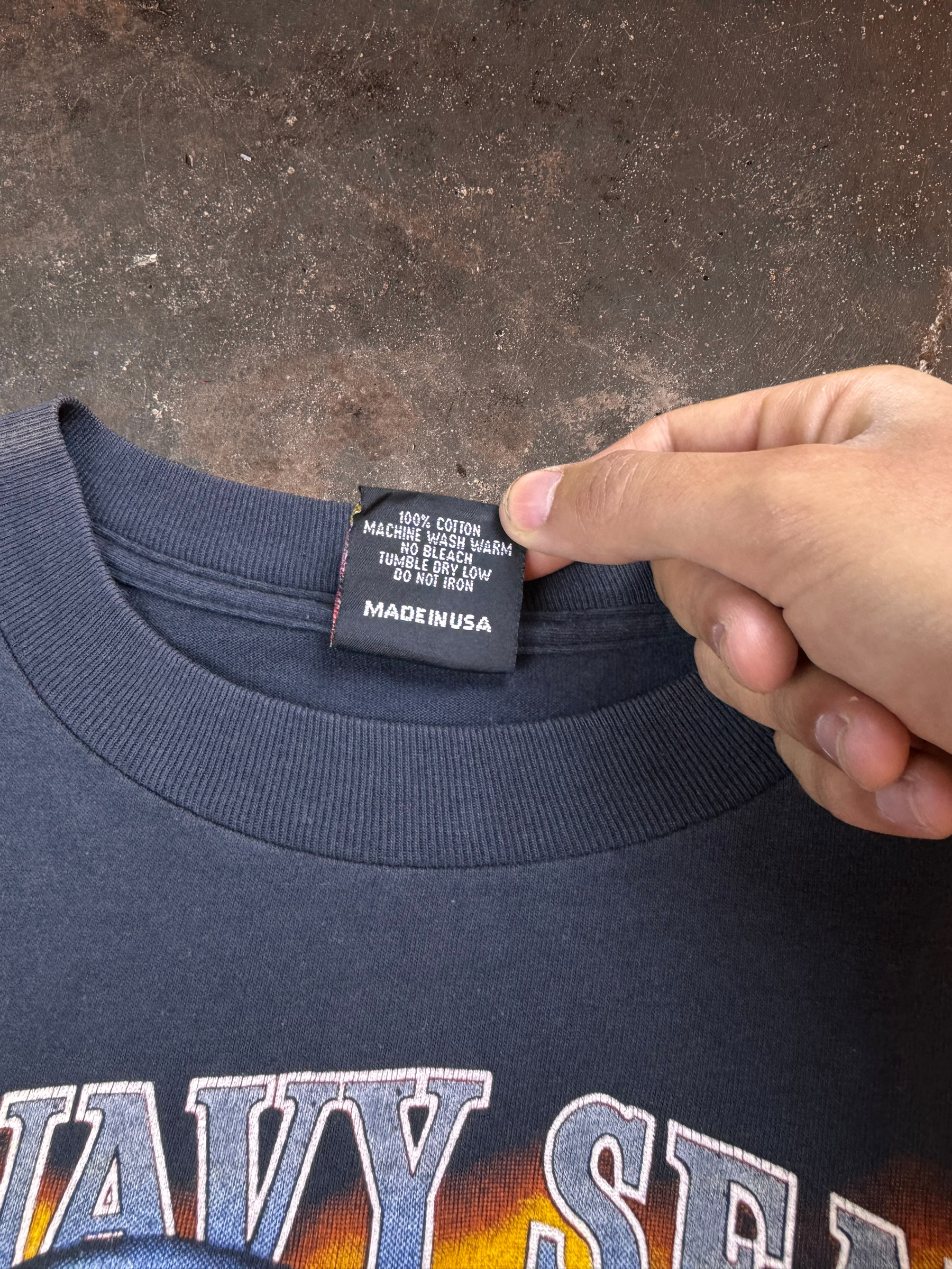 1990s U.S Navy Seals 3D Emblem Black Shirt| XL