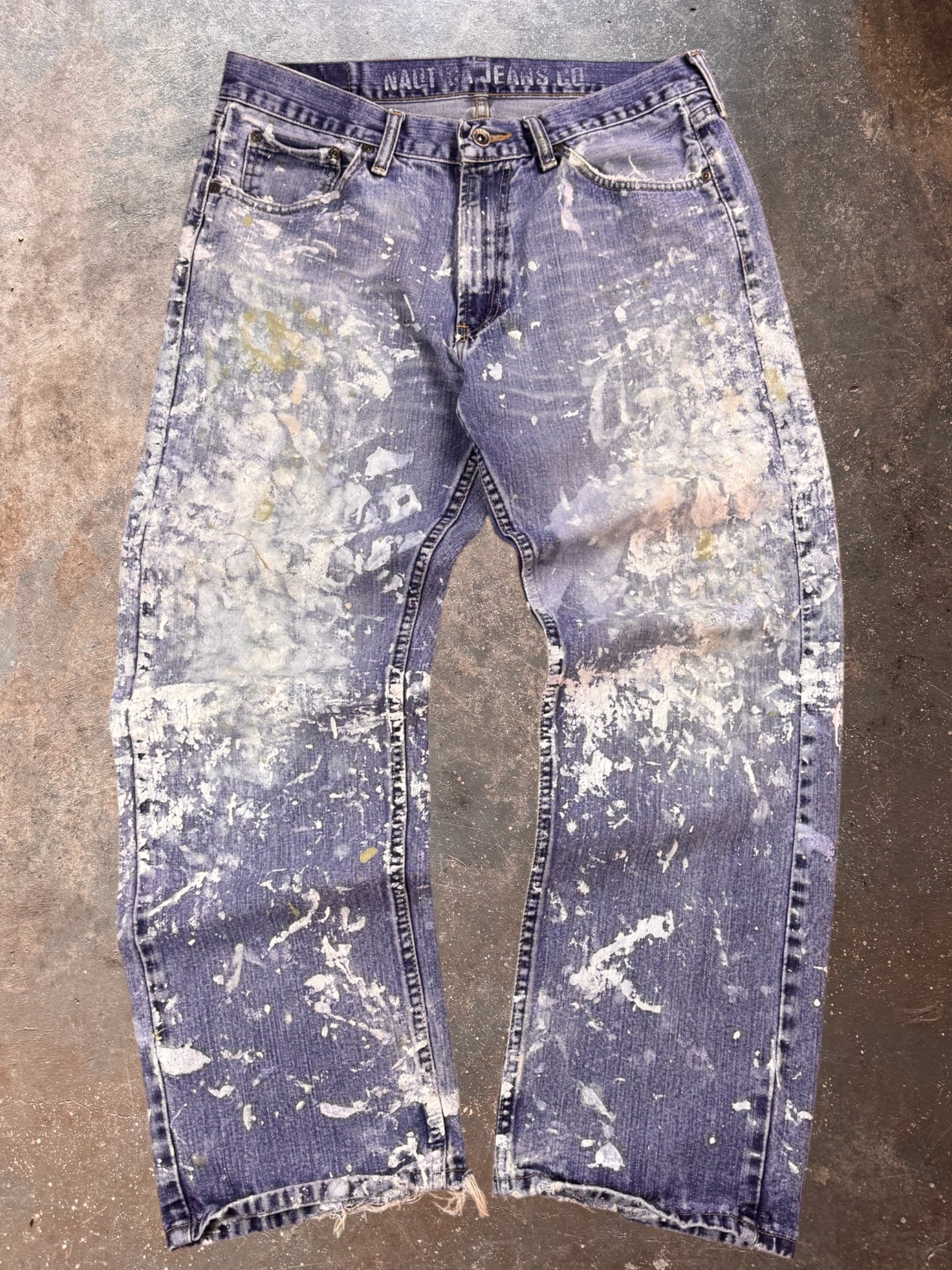 2010s Heavily Painted Nautica Painters Pants| 34x29.5