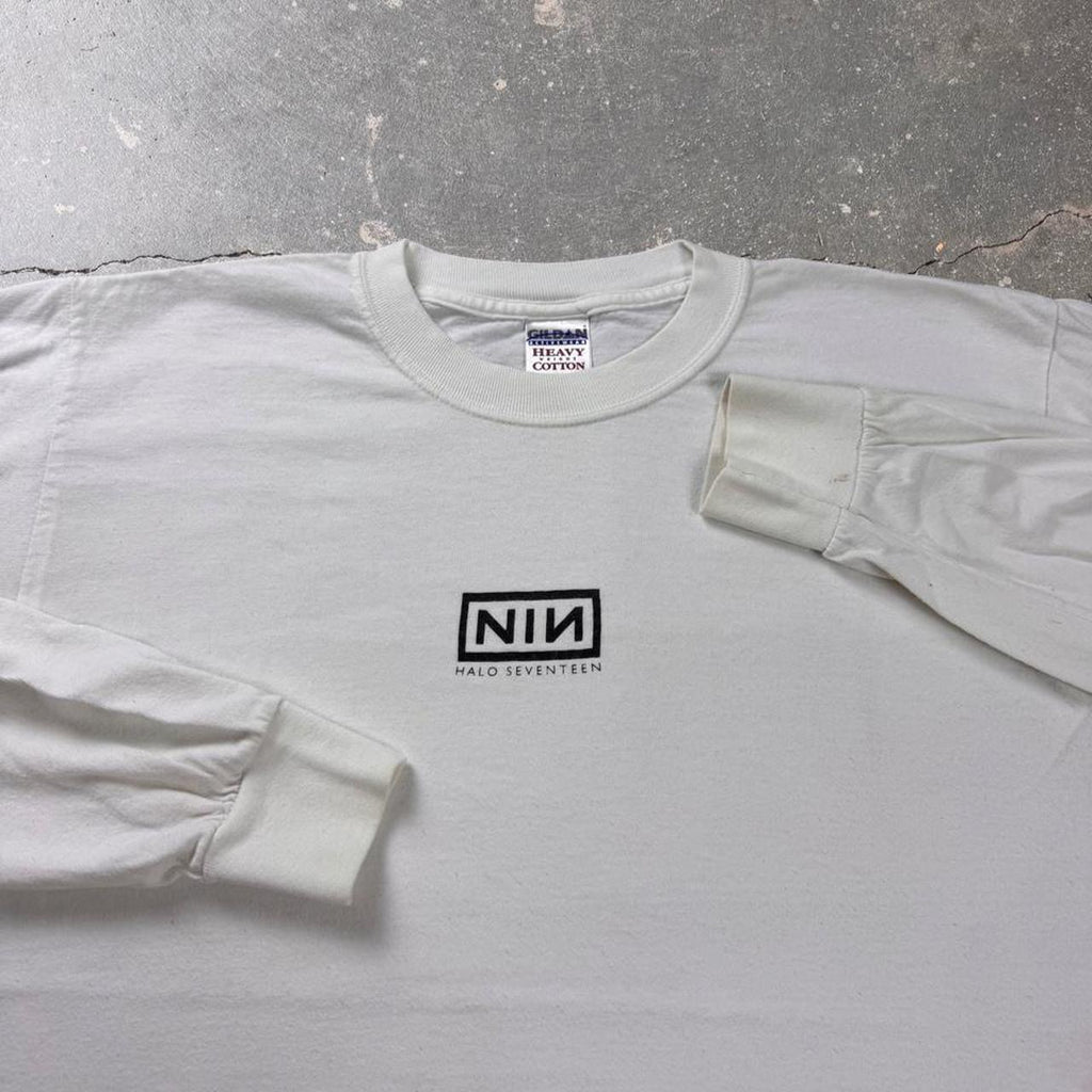 Nine Inch Nails Halo Seventeen NIN Long Sleeve Shirt White Band Tee Medium