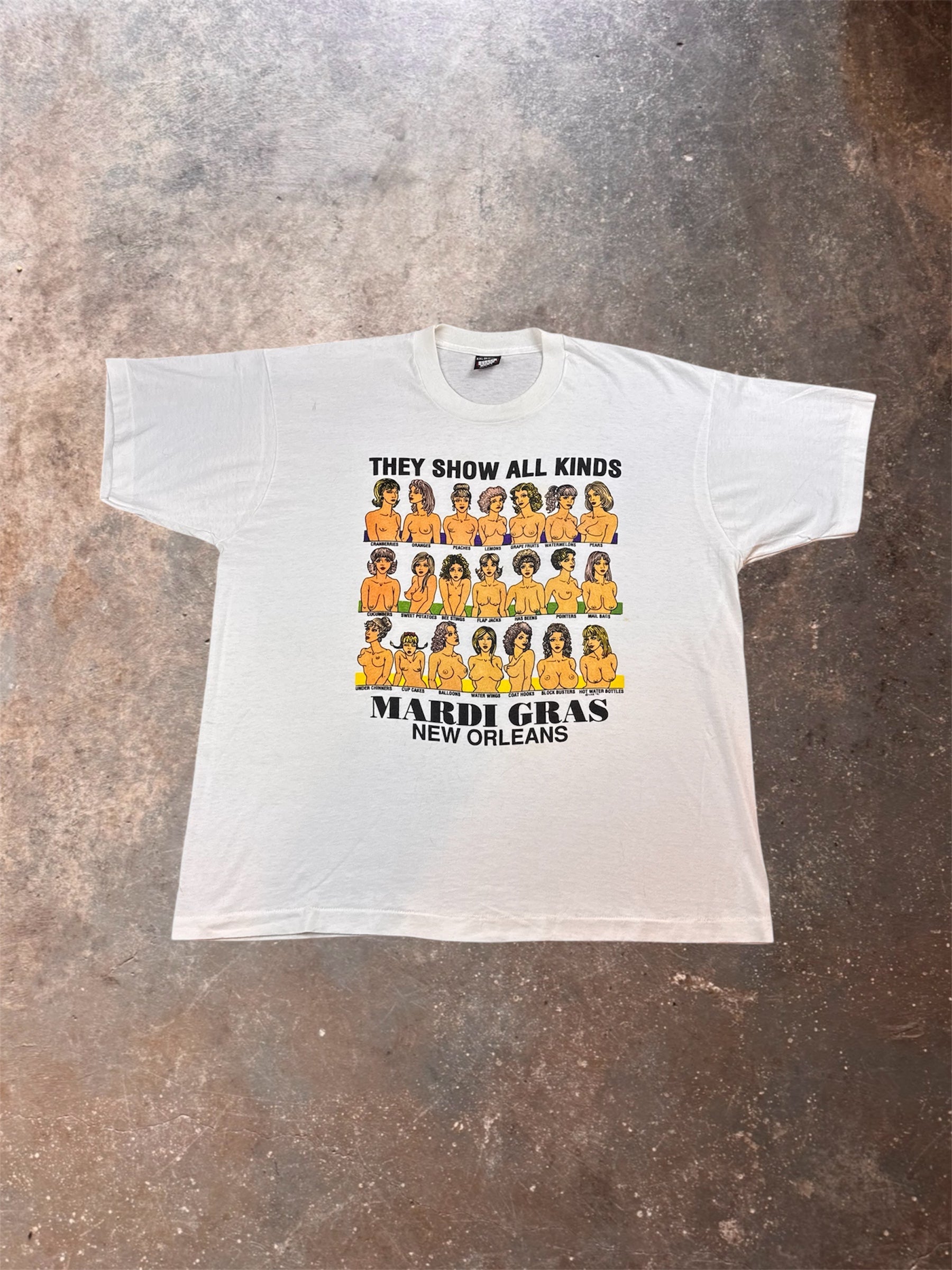 1990s New Orleans Mardi Gras Boob T Shirt | XXL