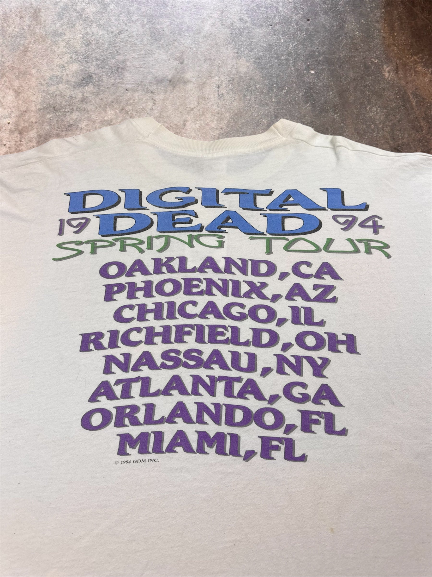 1990s Grateful Dead Fractal White T Shirt | XL
