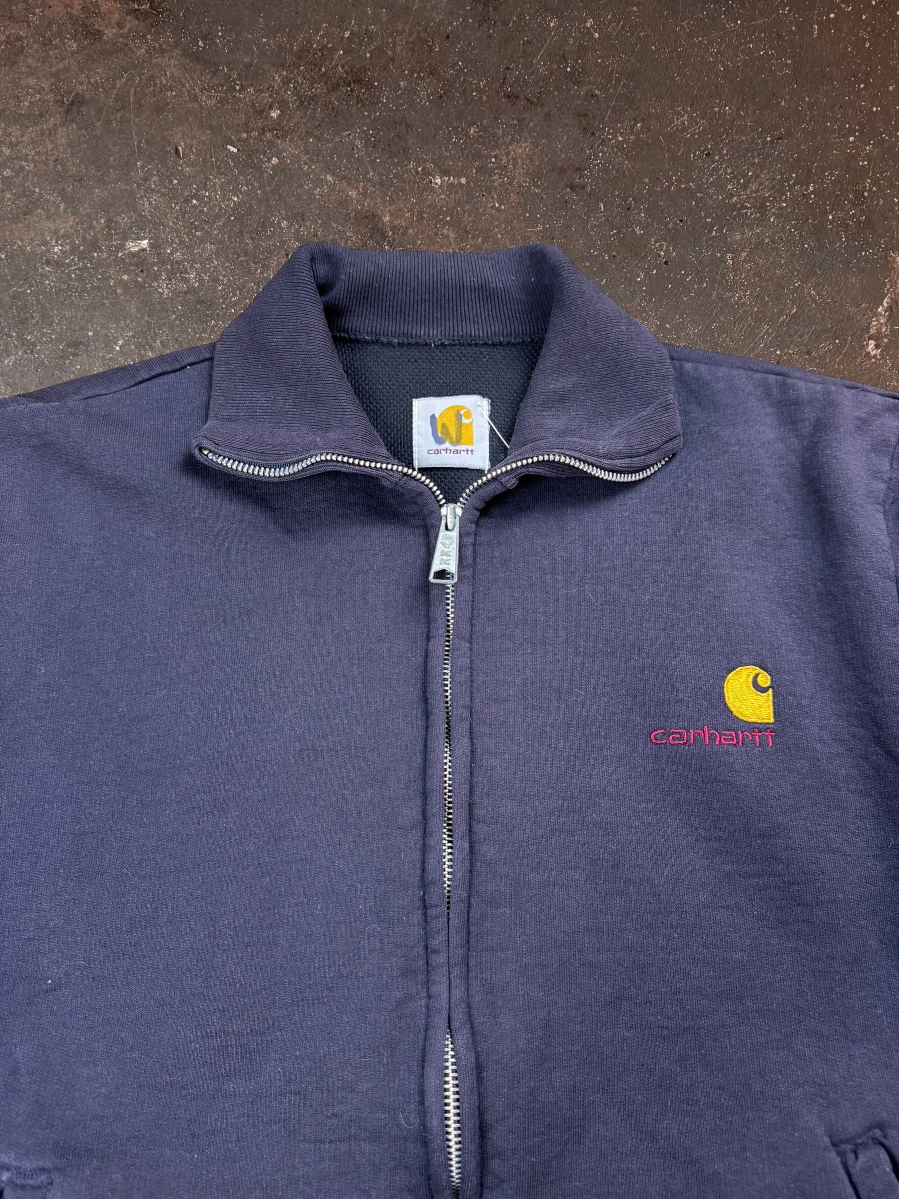 1980s Black Carhartt Double Face Thermal zip up Jacket| Small