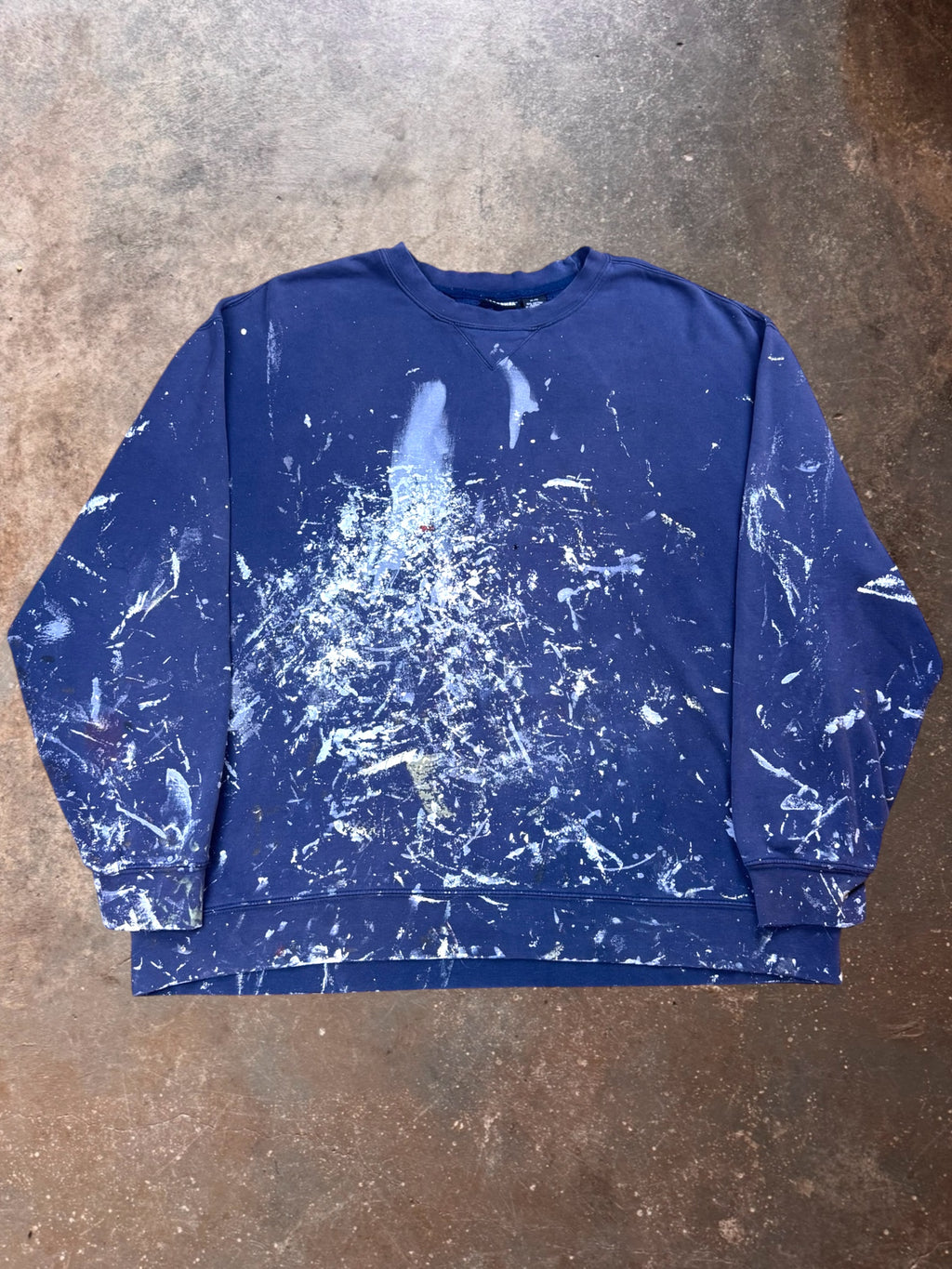 2000s Joe Boxer Heavily Painted Navy Crewneck | XL