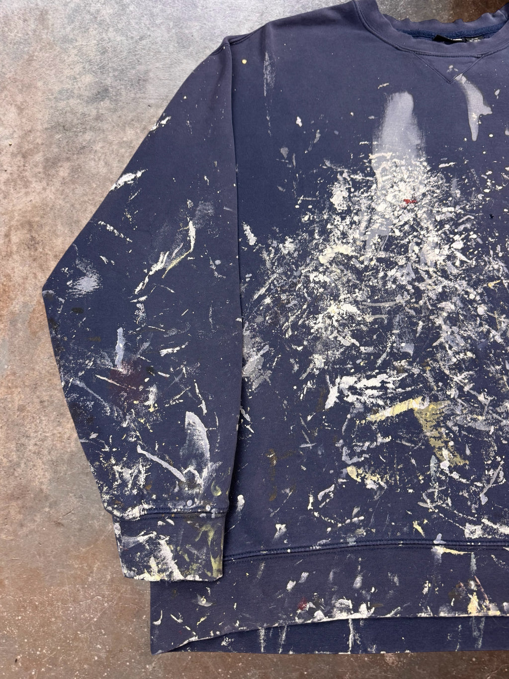 2000s Joe Boxer Heavily Painted Navy Crewneck | XL