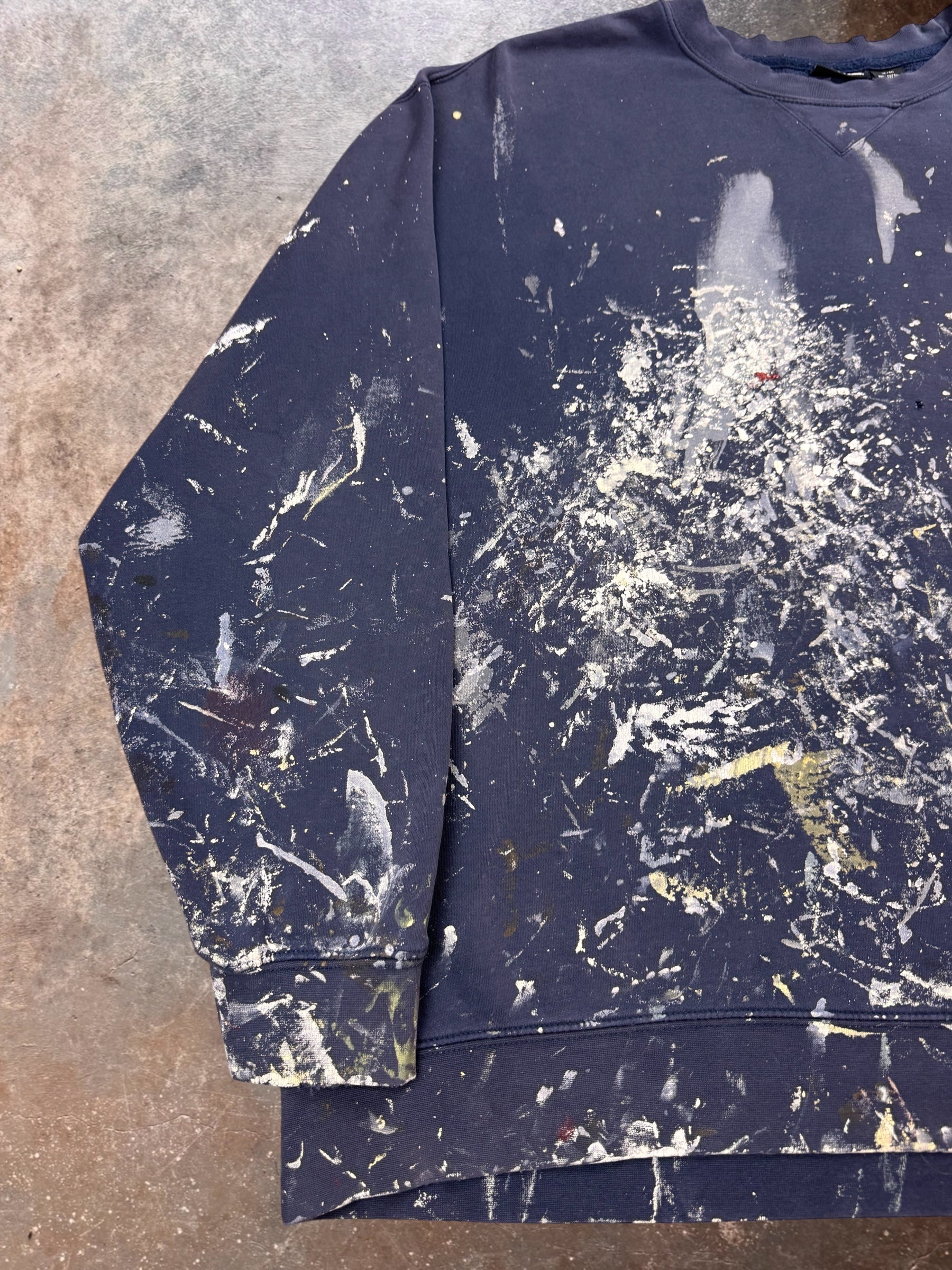 2000s Joe Boxer Heavily Painted Navy Crewneck | XL