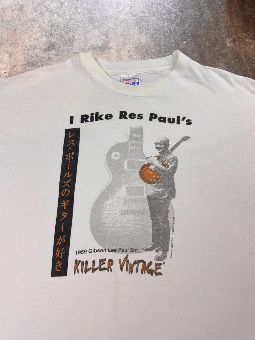 1990s Killer Vintage Gibson Les Paul Japanese Promotion T Shirt | XL