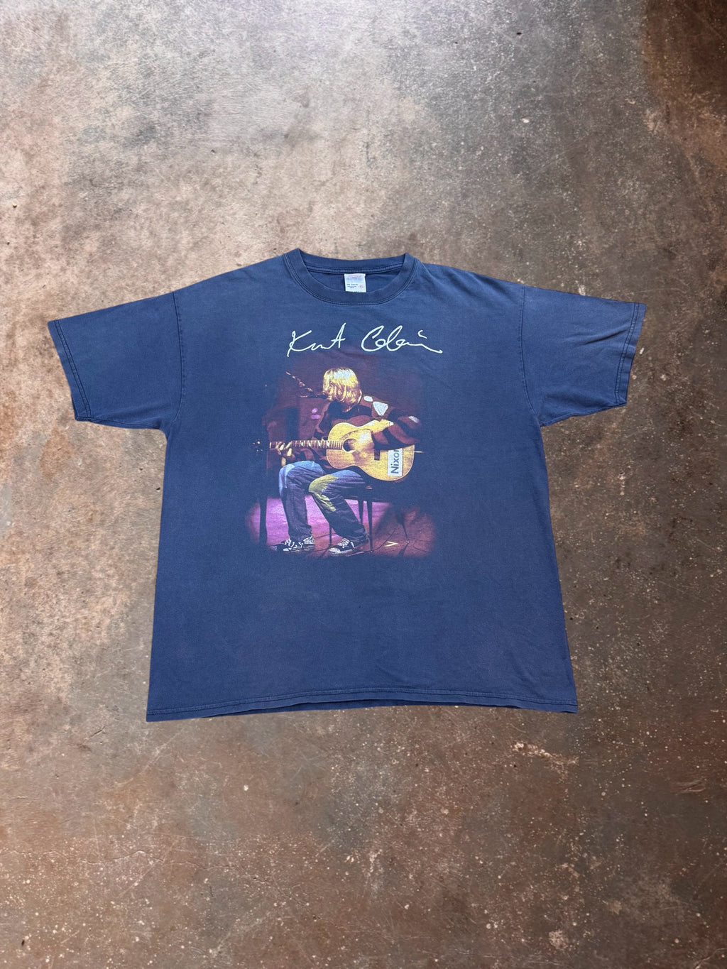 1990s Kurt Cobain Nirvana MTV Unplugged Black T Shirt | XL