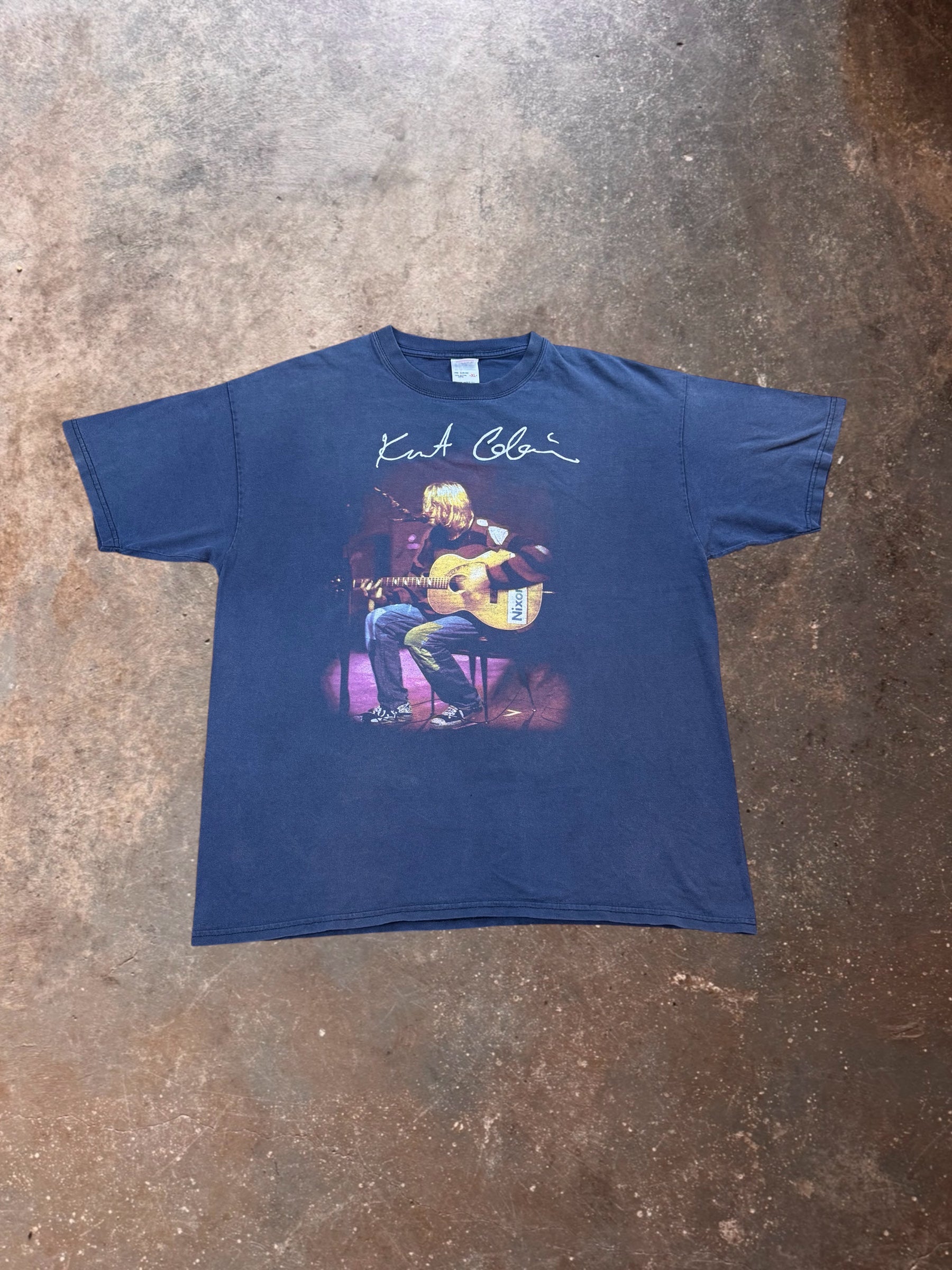 1990s Kurt Cobain Nirvana MTV Unplugged Black T Shirt | XL