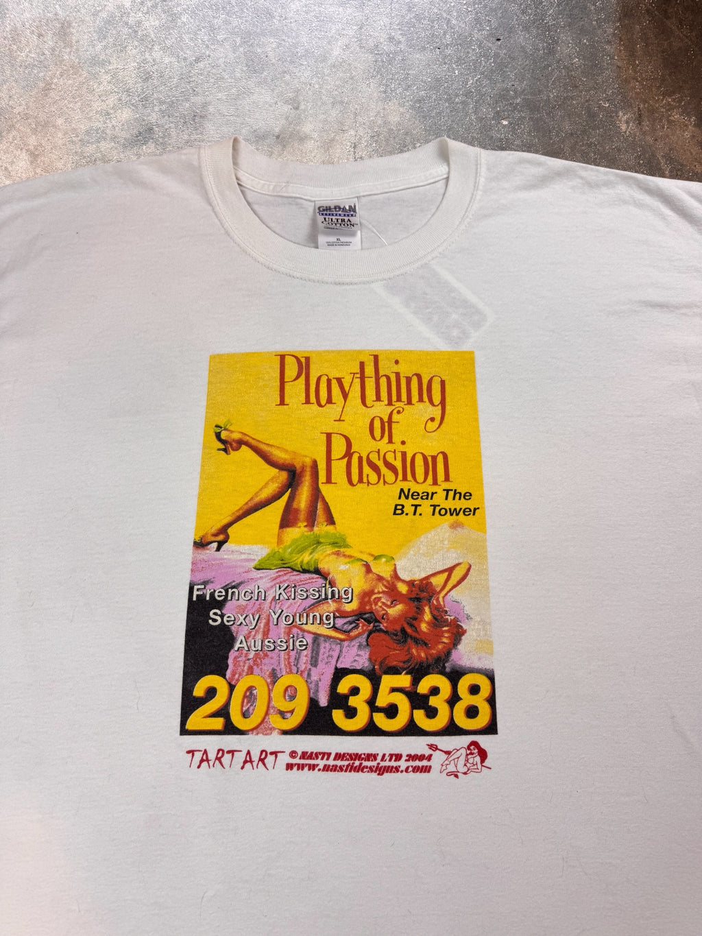 1990s Plaything of Passion White T Shirt | XL
