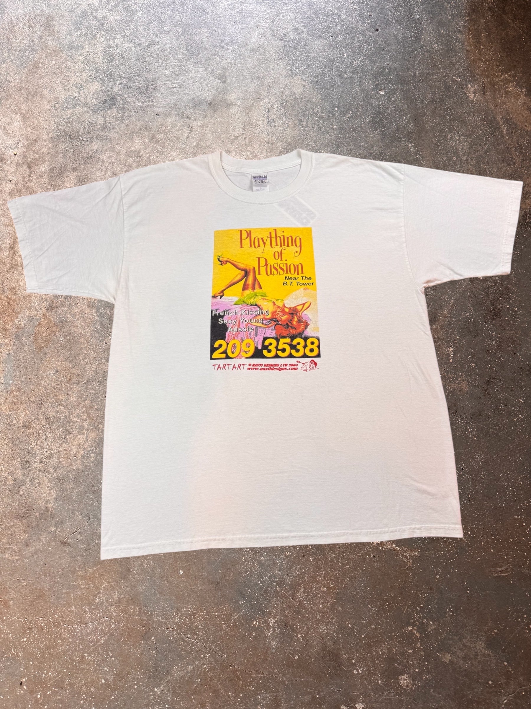 1990s Plaything of Passion White T Shirt | XL