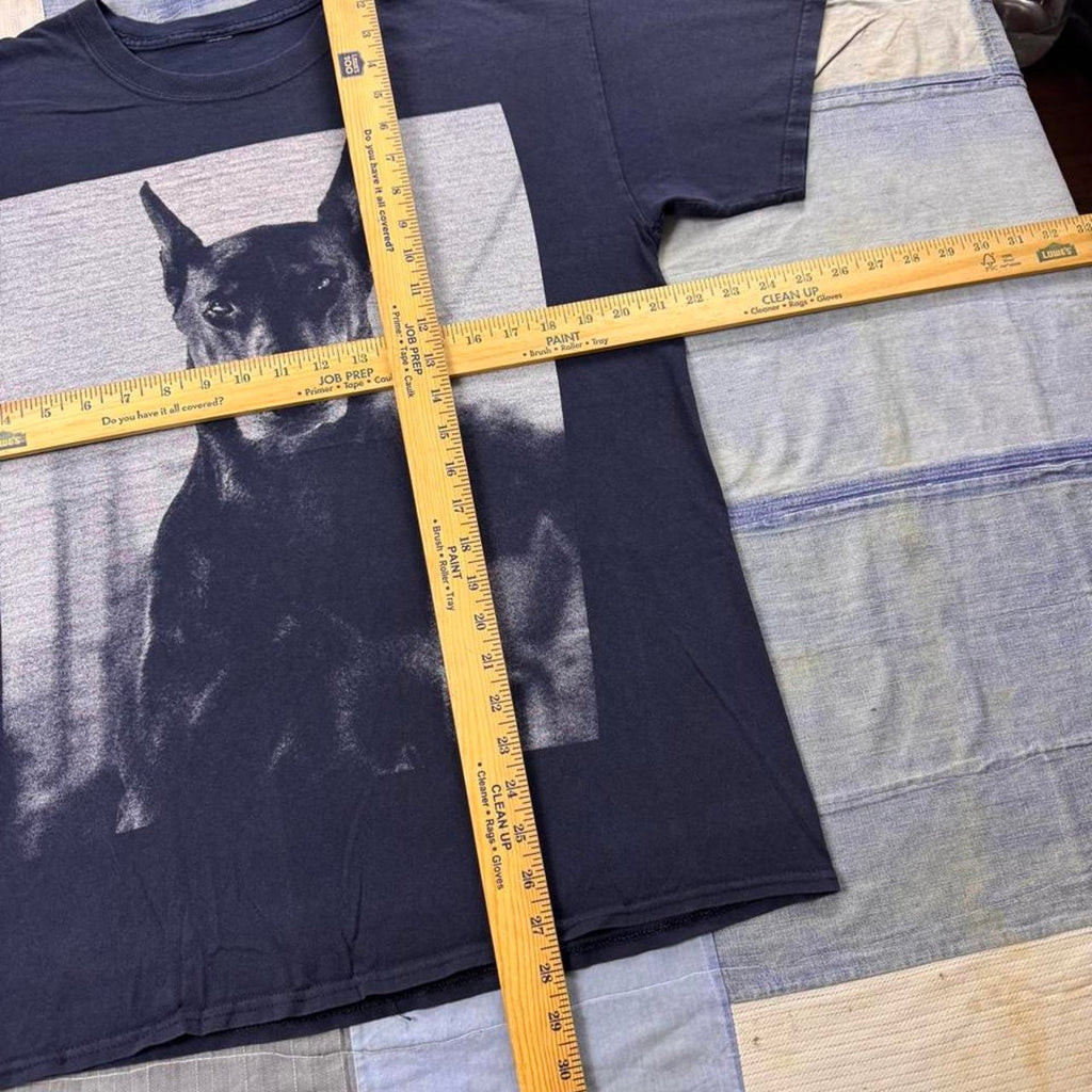 1990s Doberman Dog Photo Graphic Tee | Large