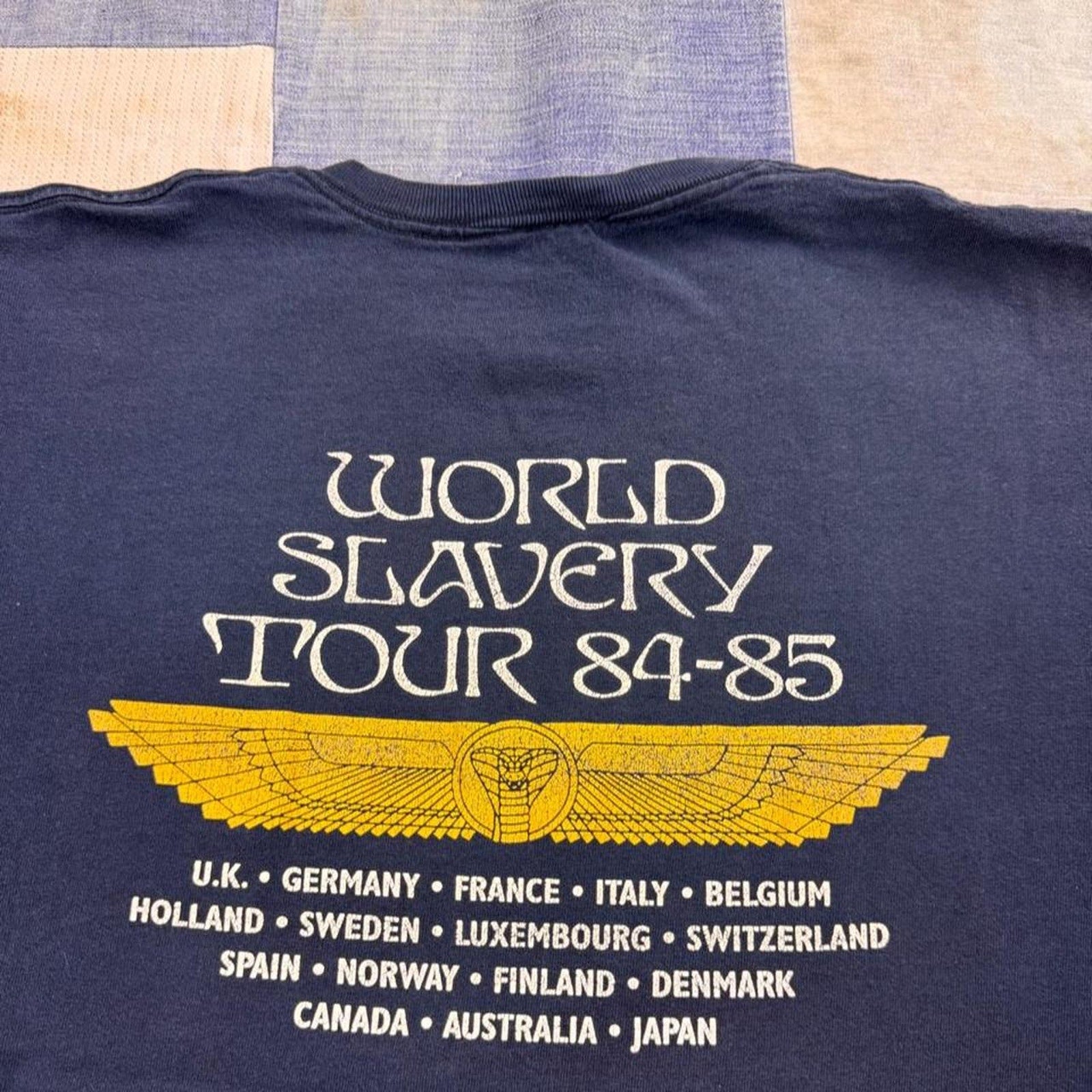 2003 Iron Maiden World Slavery Tour Powerslave Graphic Tee | Medium