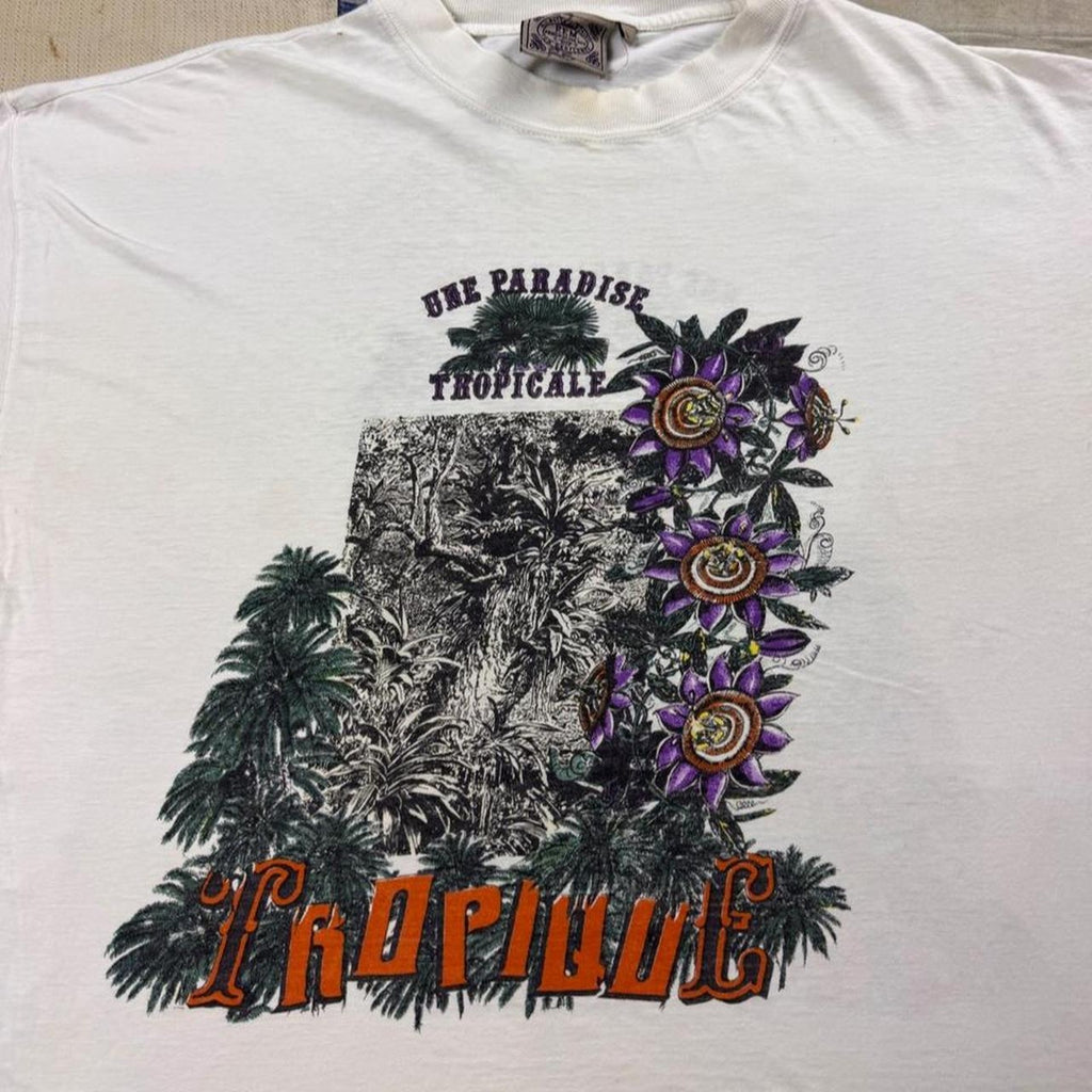 1990s Paradise Tropicale Tropical Graphic Tee | XL
