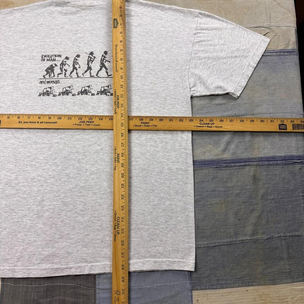 1990s Evolution of Man and Woman Funny Graphic Tee | XL