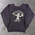 1950s Black Flocked Rebels Confederate Flag Raglan Crewneck Sweatshirt | 21.5x25.5