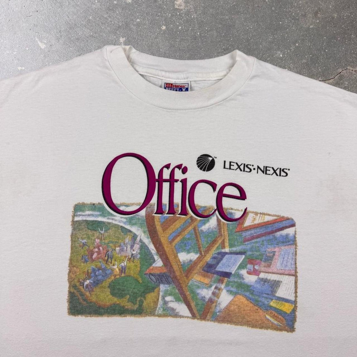 1990s Lexis-Nexis Office Software Tech Promo Hanes Beefy-T Tee | XL