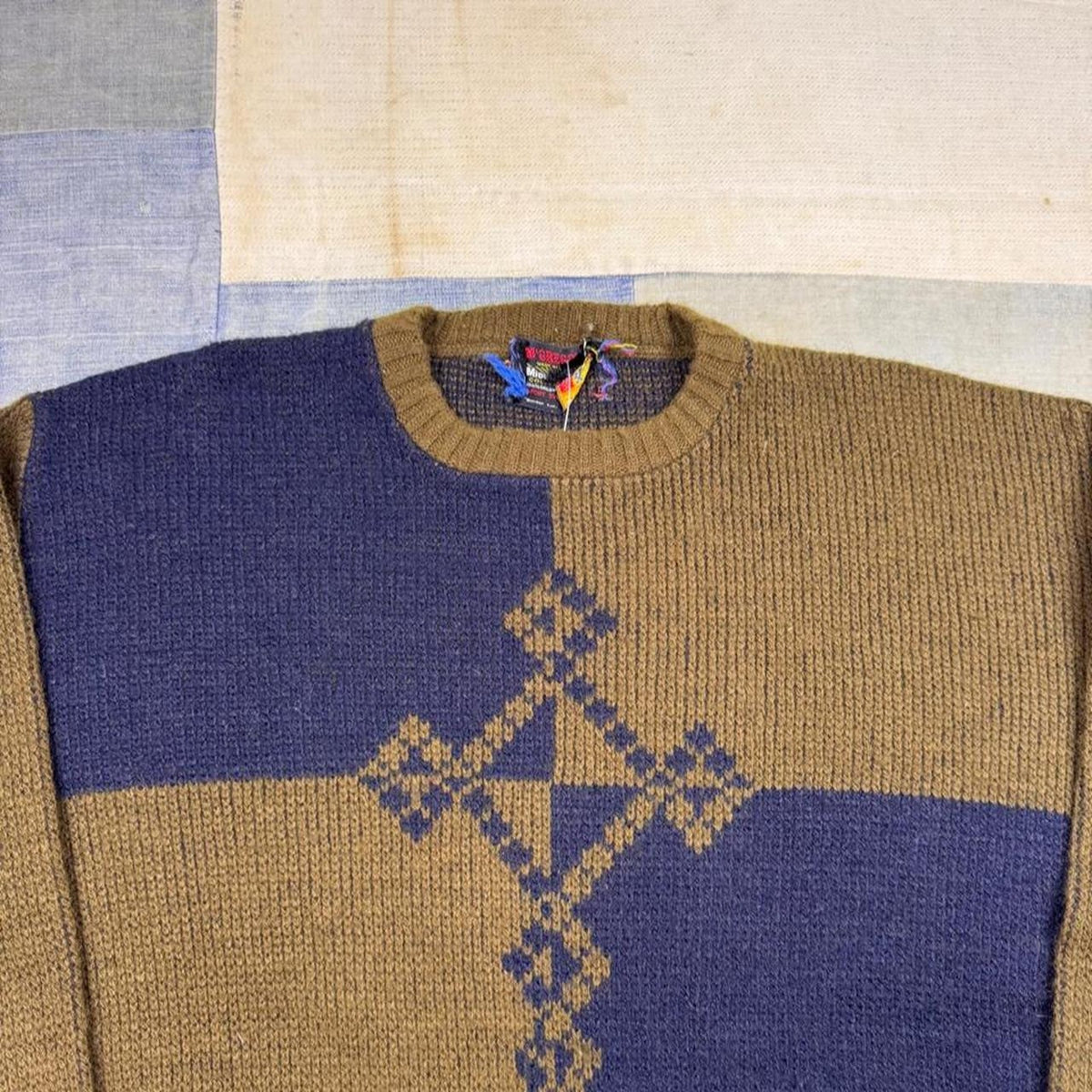1970s McGregor Midnite Sun Colorblock Sweater | L