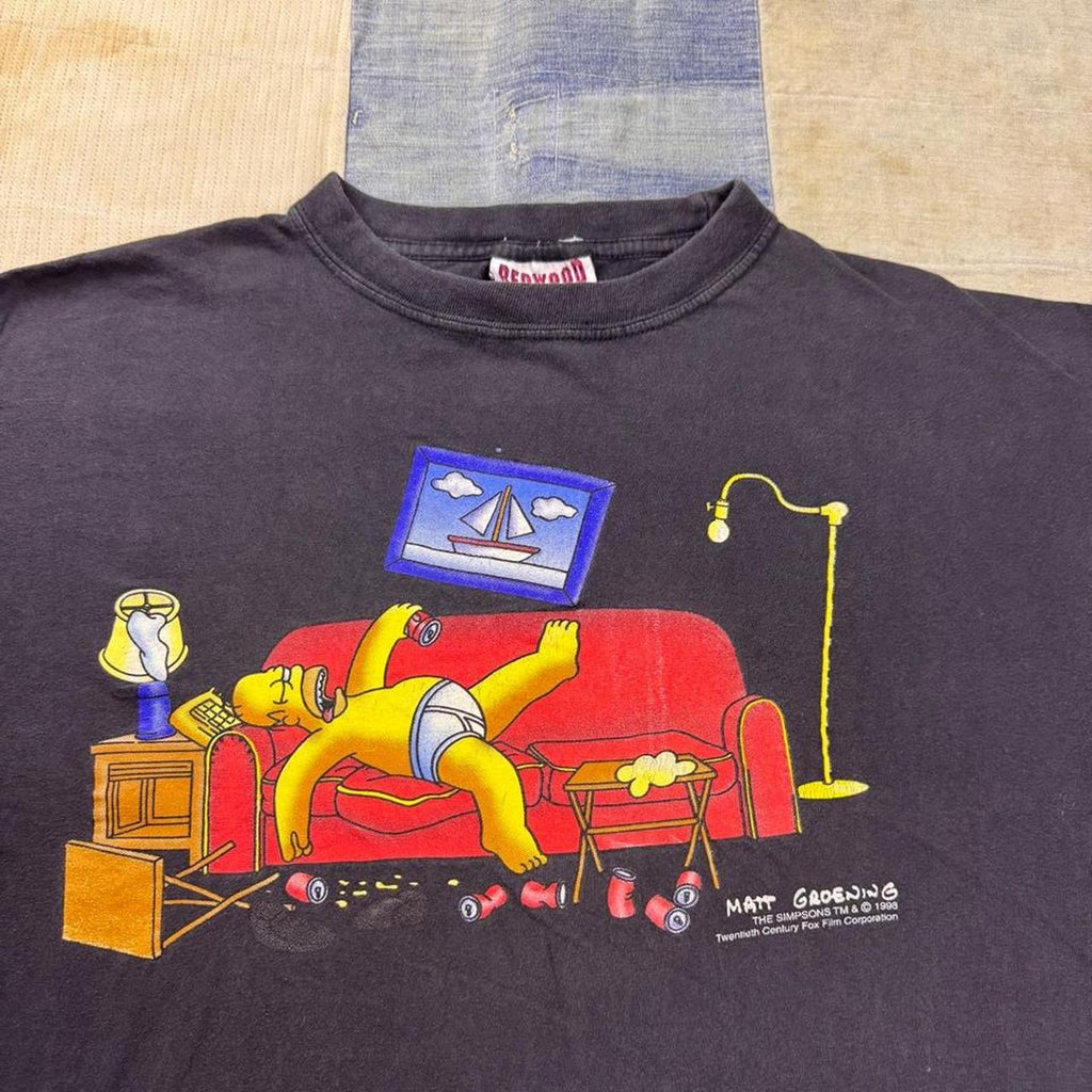 1998 The Simpsons Homer Couch Graphic Tee | Large