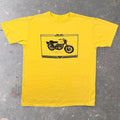 1980s Railhead Studio Norton Commando Motorcycle Graphic Tee Yellow | Tag Missing