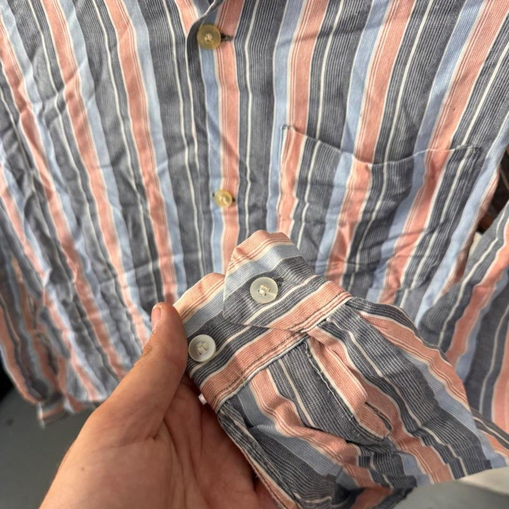 1950s Glendale Rayon Striped Shirt | S