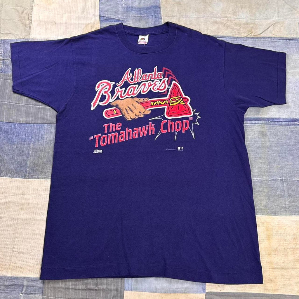 1999 Atlanta Braves Tomahawk Chop MLB cotton tee | XL